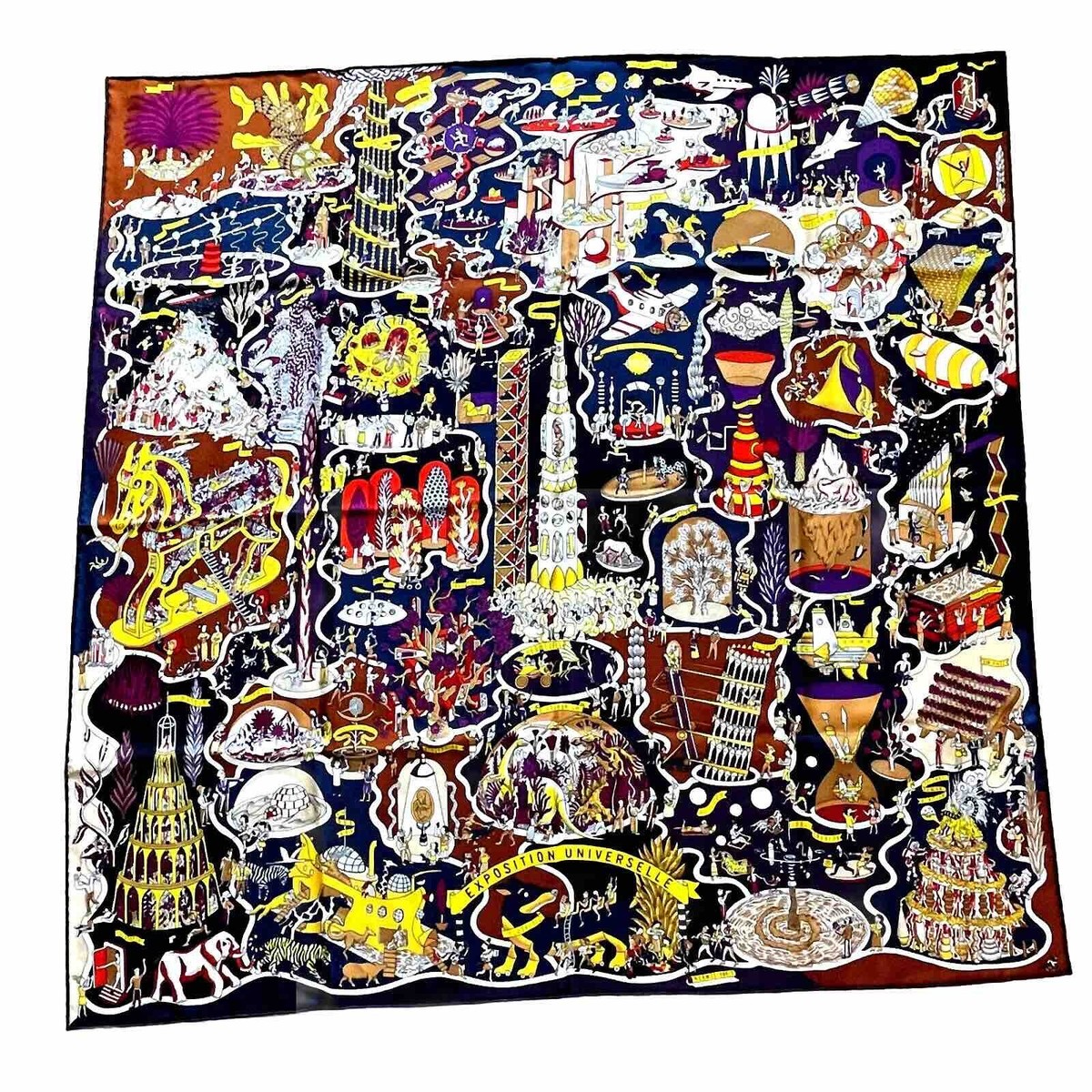 Hermes Silk Scarf Carre 90 Exposition Universelle | eBay Hermes Silk Scarf Carre 90 Exposition Universelle | eBay