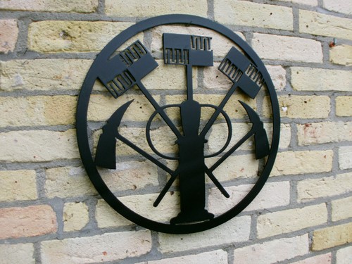 Steinsetzer Zunftzeichen aus 3mm Stahl von 40cm-90cm Logo Deko Maibaum - Picture 2 of 4