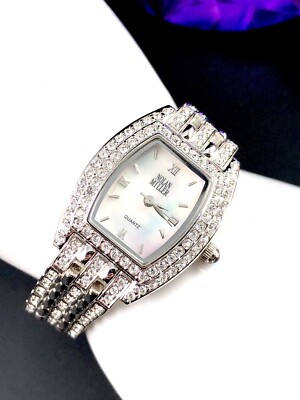 Nolan Miller Silver Crystal-Embellished Women\'s Bracelet Watch s-l400.jpg main image 3