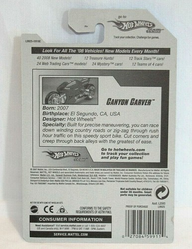 2008 Hot Wheels New Models Canyon Carver Orange Motorcycle 1/64 - Picture 4 of 4