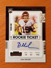 2021 Contenders #261A Dax Milne BYU Commanders Rookie WR Auto