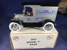 Y1-8 ERTL 1:38 SCALE DIE CAST BANK - 1917 FORD MODEL T - NIB - YORK PENNSYLVANIA