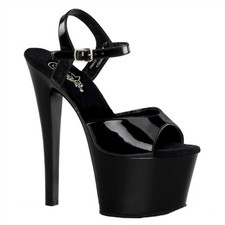 Pleaser Sky-309 Exotic Pole Dancing Shoes, Ankle Strap 7" Heel Platform Sandal.