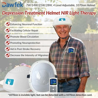 1070nm 40Hz Pulsed Light Therapy Post-Traumatic Stress Brain Helmet TBI Stroke