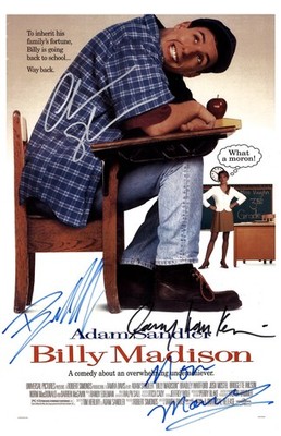 BILLY MADISON Signed Poster 11x17 Adam Sandler, Bradley Whitford, Larry Hankin
