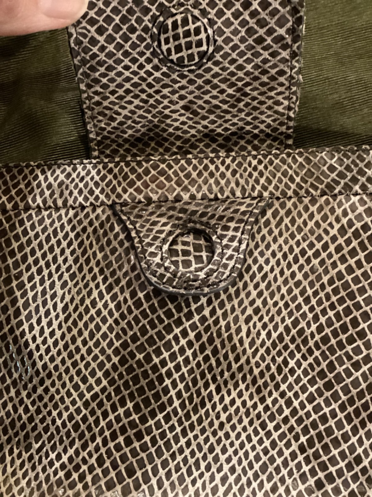 Judith Ripka Python Snakeskin Gray Leather Purse … - image 3