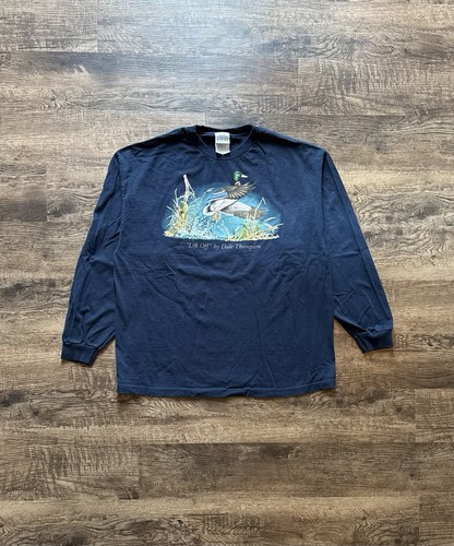 Vintage Ducks Unlimited Marathon Apparel Mallard Ducks Navy Shirt Adult 2XL EUC