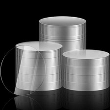 Lot de 50 Disques Ronds en Acrylique Transparent Plastique Panneau Rond