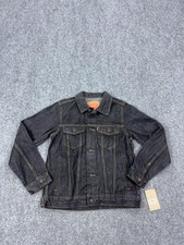 Levi's Denim Jacket Youth Large 12-13 Blue Trucker Button Front Classic Pockets