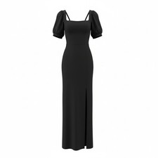NWT Windsor Formal Gown Women's Small Black Denali High Slit Luxe Allure Evening