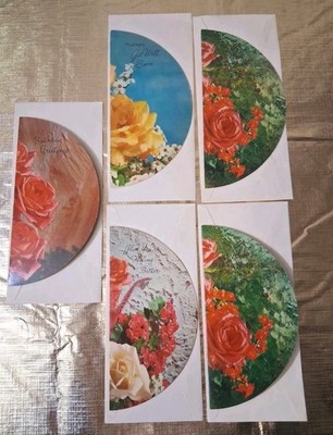 Vintage ALL AROUND Stationary Cards w/Envelopes Floral Round Different Occasions