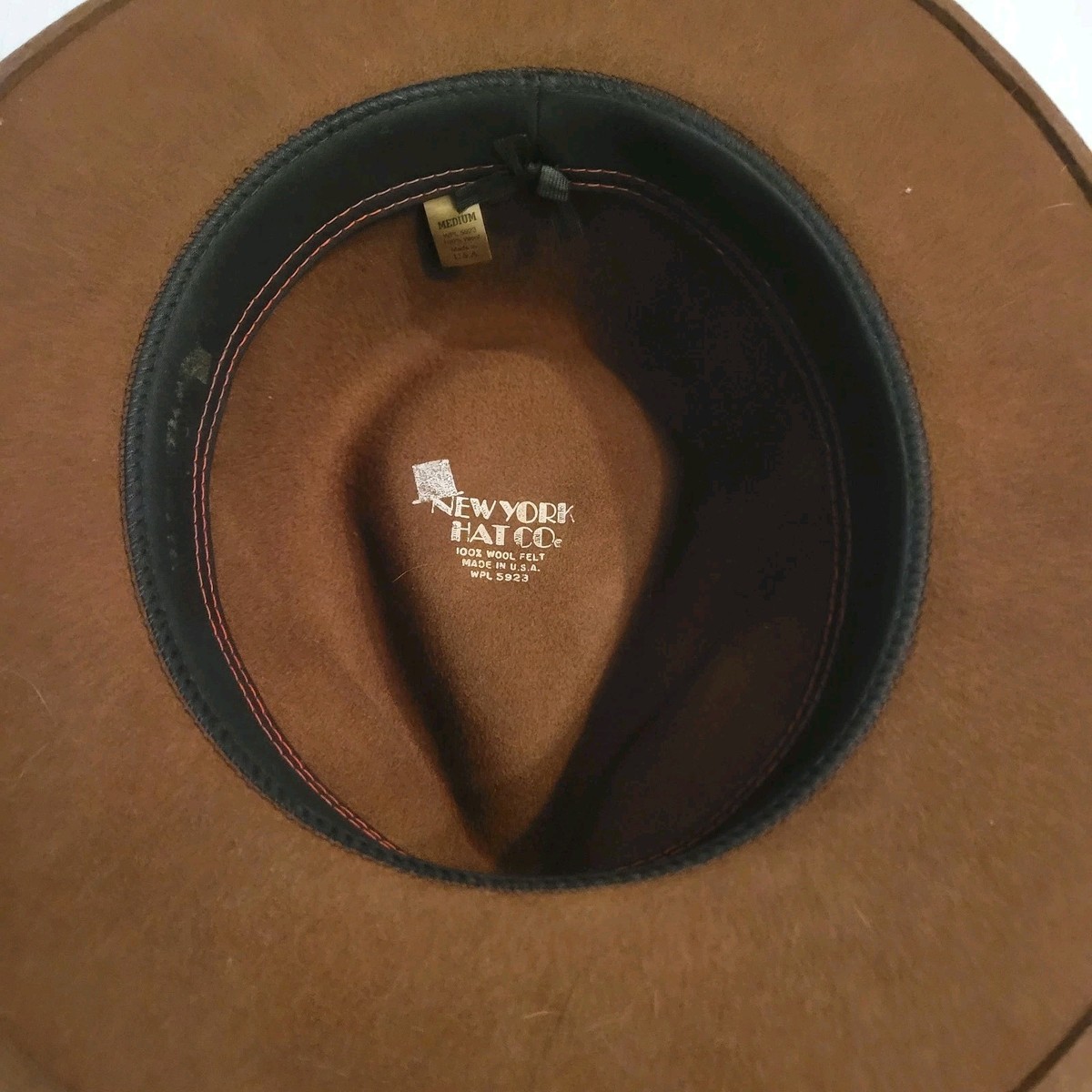 Vintage New York Hat Co 100% Wool Felt Brown Cowboy Hat Sz 