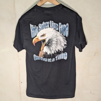 Vtg y2k ''ride sober ride free'' biker sobriety eagle double sided t-shirt medium