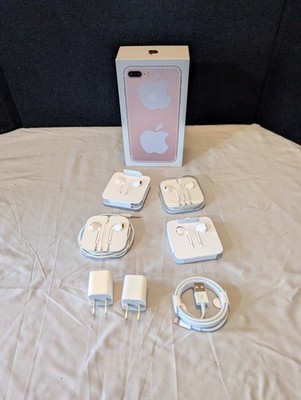 Apple Iphone Accessories Earbuds Chargers Plugs Mix Lot New 8 PC Phone Box Empty
