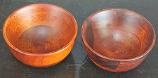 2 Small Round African Wood Bowls 3.1" Vintage