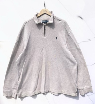 Polo Ralph Lauren Herren Quarter Zip Pullover Pulli Beige Creme - XXL