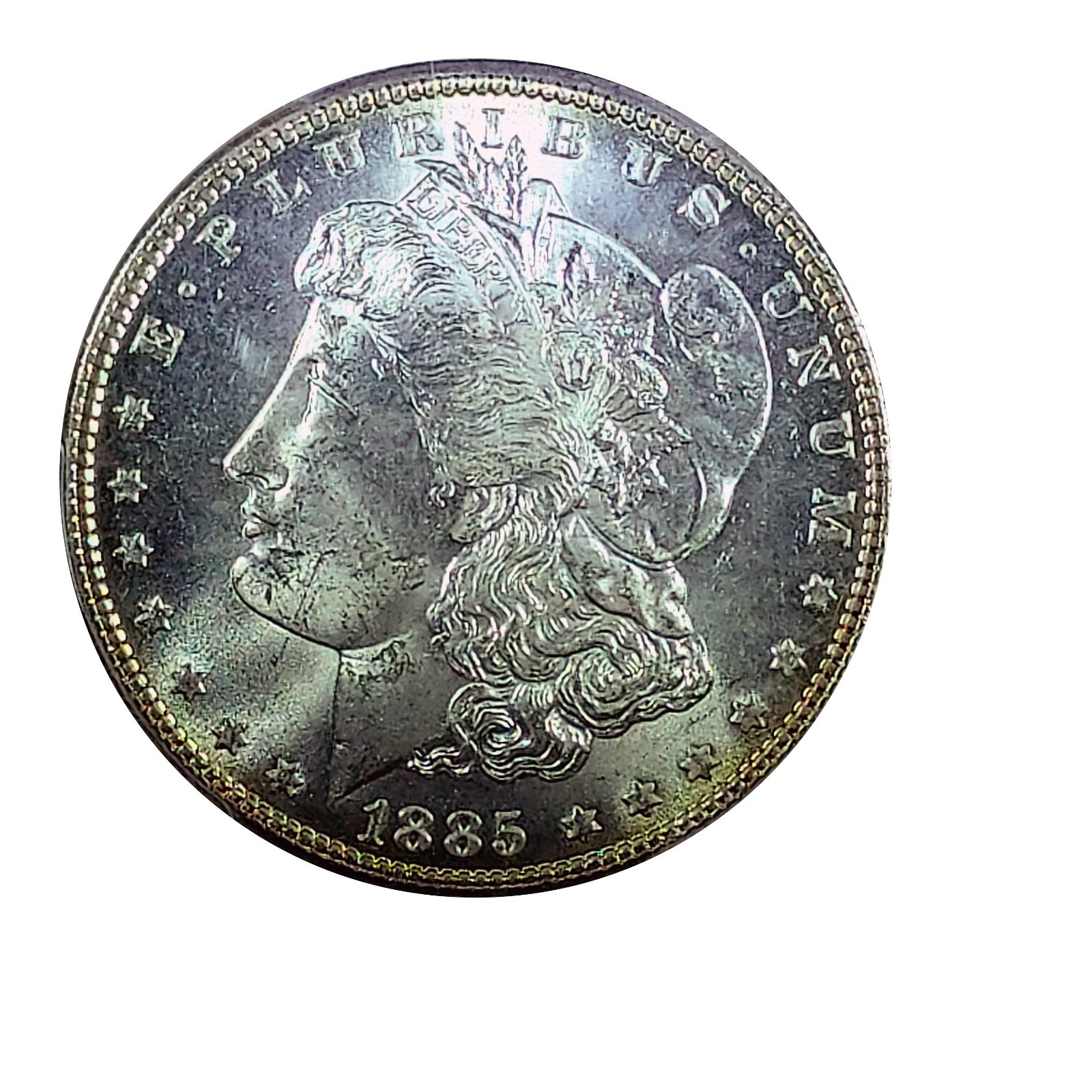 1885-P Morgan Silver Dollar PCGS MS64 VSS Vam 17 Slanted Date