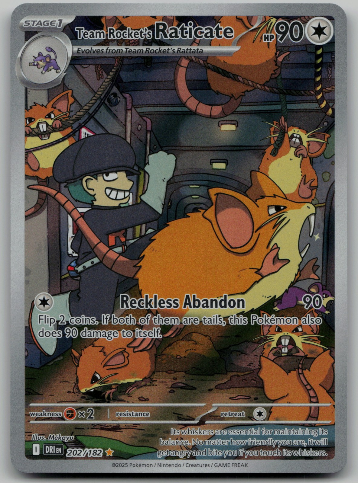 Team Rocket's Raticate - Illustration Rare SV10: Destined Rivals 202/182 NM