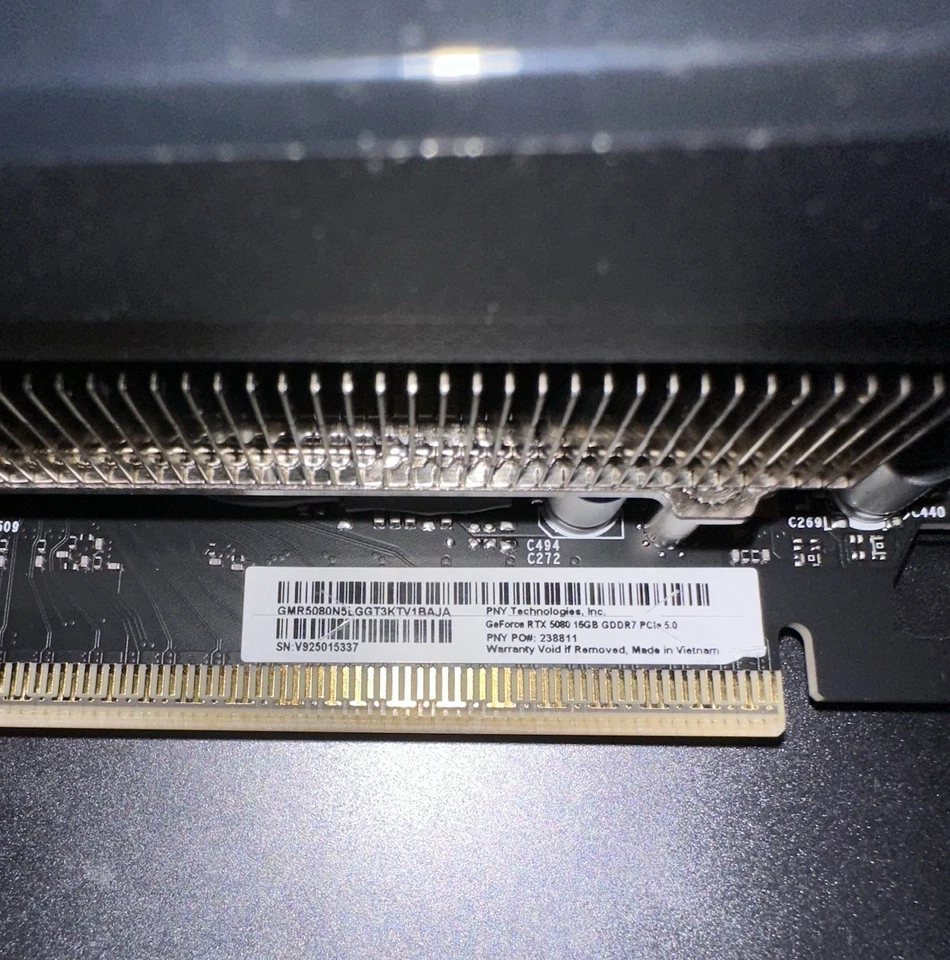 PNY NVIDIA GeForce RTX 5080 16GB GDDR7 Graphics Card, 3 Cooling Fan - Used - Image 4 of 4