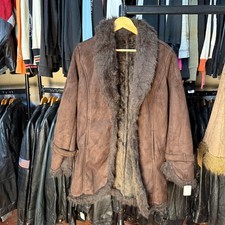 Vintage Women’s Afghan Coat with Pockets Super Fur lining Size Large