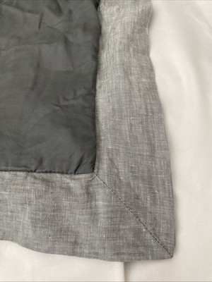 Pottery Barn Silky Soft Tencel Lyocell Queen Duvet Cover Flax Linen Trim Gray