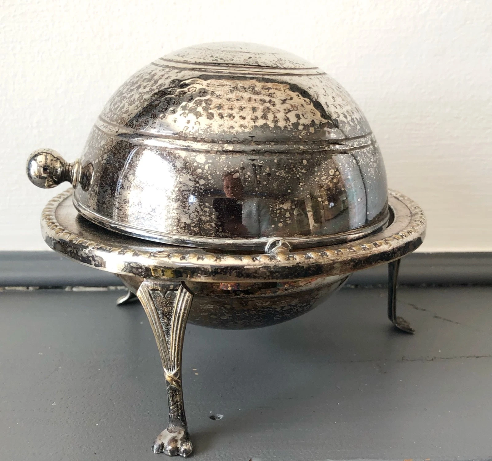 Viners Silver Plated Butter Dish 14cm Covered Dome On Stand Spain