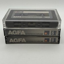 3 x Agfa Stereochrom 120 Cassette Tape Chromdioxid II Made In Germany