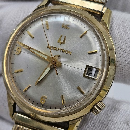 Vintage 1973 N3 Accutron Tuning Fork 2181 Mens Watch USA Gold Filled Stainless - Picture 5 of 10