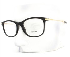 Miu Miu Eyeglasses Glasses VMU 09T 1AB-1O1 Glossy Black Gold Temple 53mm w/case