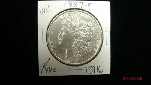 1887-P UNC MORGAN SILVER DOLLAR #3916