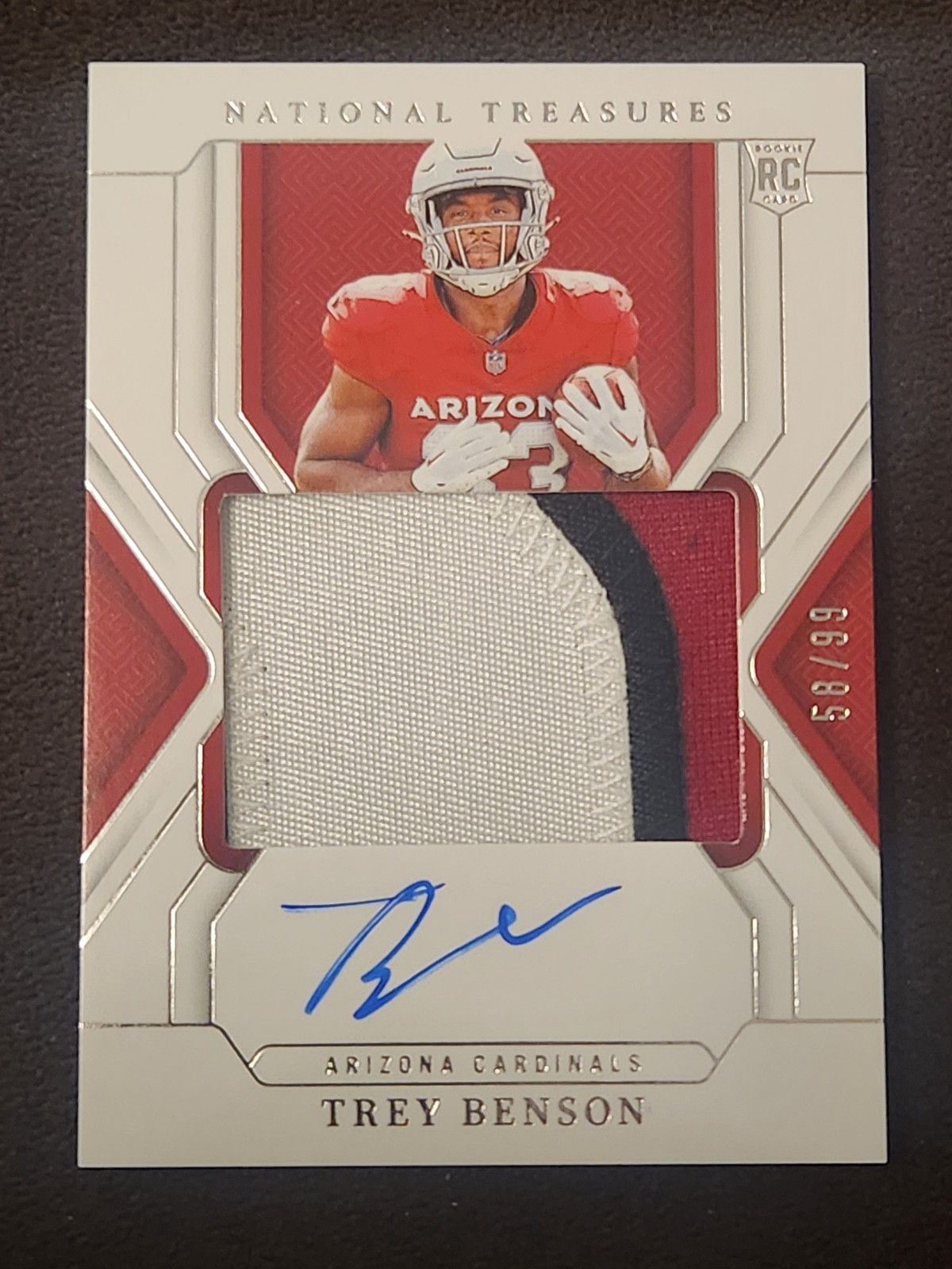 2024 Panini National Treasures /99 Trey Benson #174 RPA Rookie Patch Auto RC