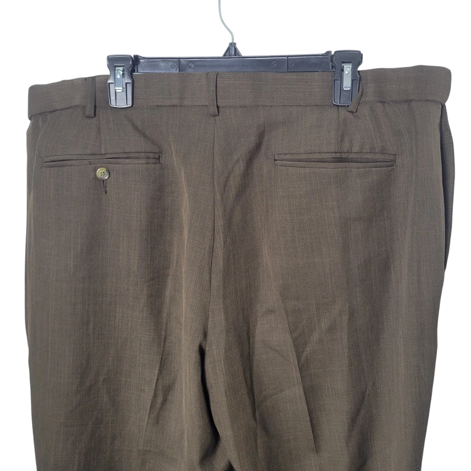 Pantalones de vestir lisos marrón Botany 500 para hombre talla 42 Foto 4 de 4