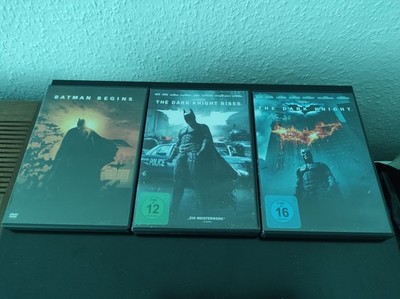 Batman Trilogie Begins, Dark Knight & Rises 3 DVD,s (Christian Bale) 