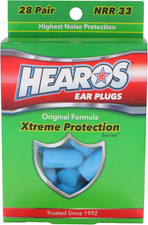 HEAROS Xtreme Protection Foam Ear Plugs, 33dB NRR 33, 28 Pairs Blue 
