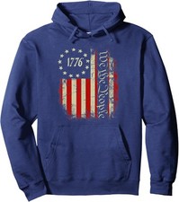 Usa Us Flag Patriotic 4Th Of July American 1776 Unisex Hooded Sweatshirt