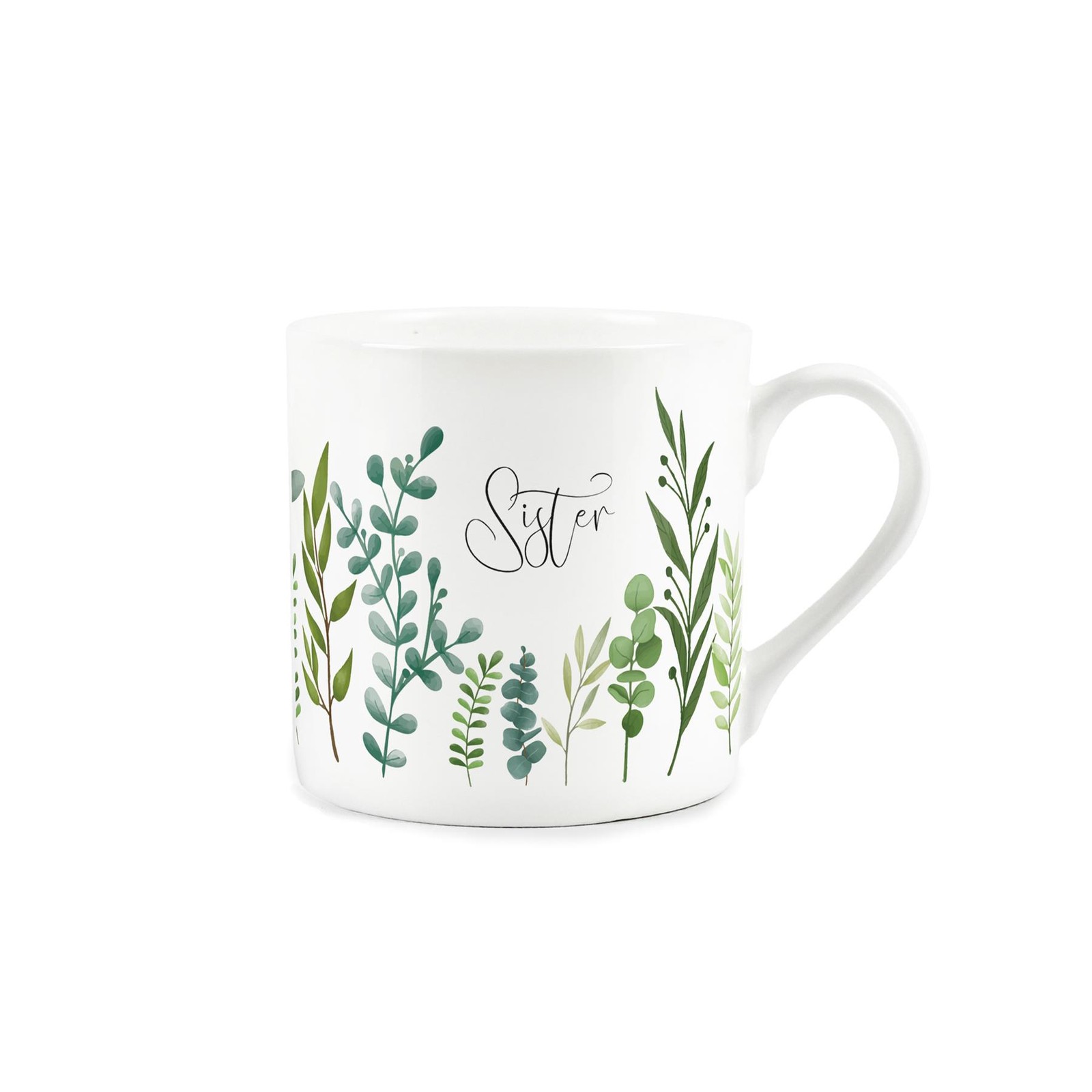 Sister Bone China Mug - Green Leaf Foliage Gifts/Present Cup