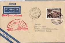 Deutsches Reich 458 auf Brief Zeppelinfahrt LZ 127 #DHX60
