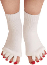 Women Toe Separator Socks Toeless Foot Alignment Socks for Yoga GYM Massage Pain