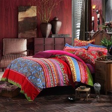 Bohemian Duvet Cover Set Boho Cotton Bedding King Duvet Cover Set Colorful Bo...