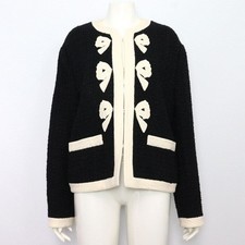 Valentino Black Tweed Lace Detail Women's Jacket AA43908 152898720