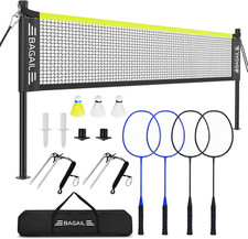Outdoor Badminton Net Set with Rackets, Shuttlecocks  Carry Bag - 20ft x 5ft
