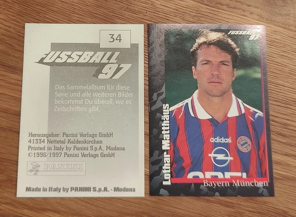 PANINI Sticker Fussball 97 - Lothar Matthäus - FC Bayern München 1996/1997 #34 - Bild 1 von 1