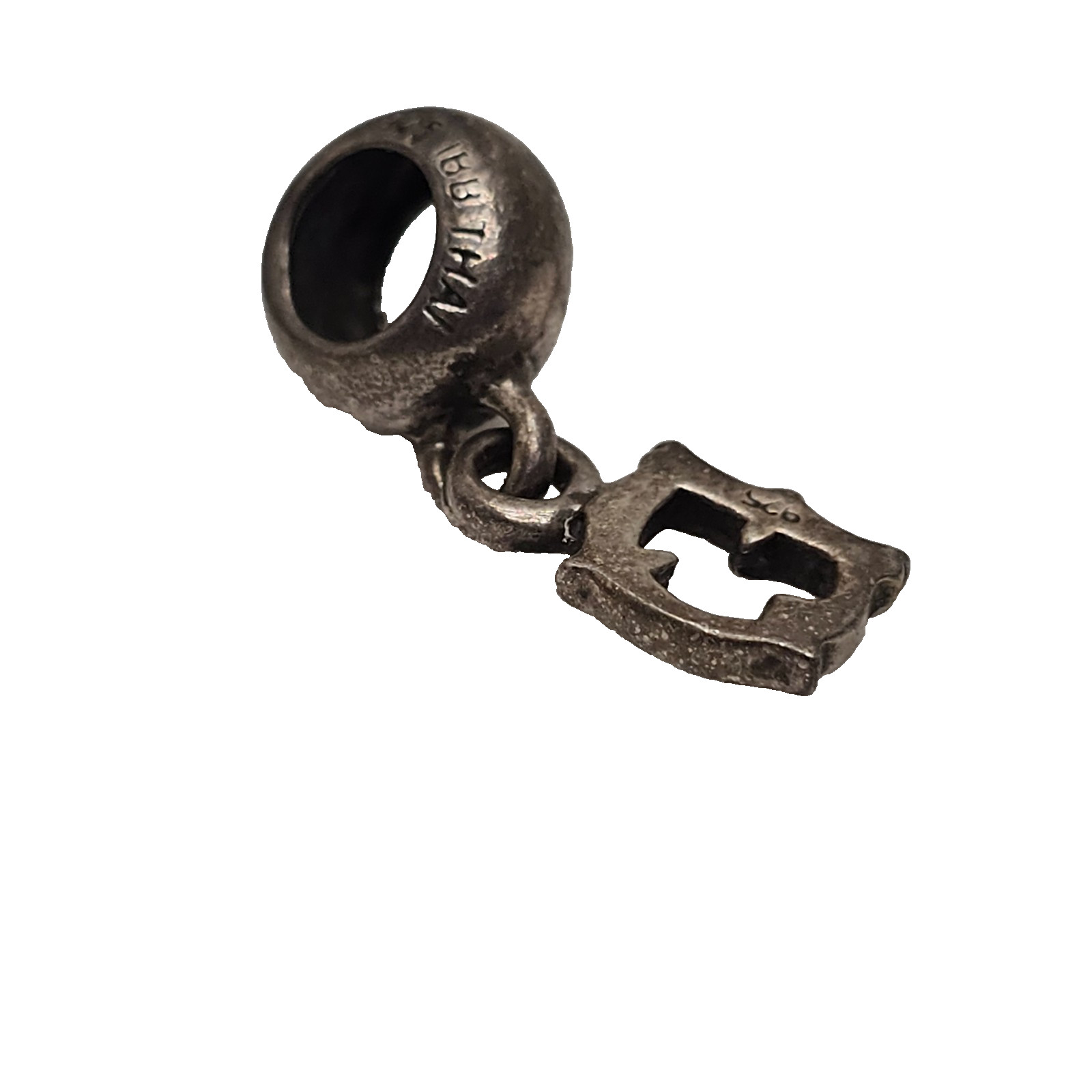 IBB 925 Sterling Silver Gothic Script Dangle Bead… - image 1