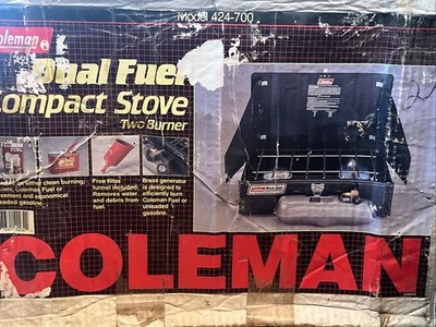 Coleman Dual Fuel Camp Stove Two Burner Model 424 700 Camping