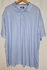 Ben Hogan Mens Plus Size Performance Golf Polo Blue White Print Shirt 2XL or 3XL