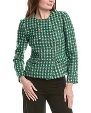 Elie Tahari Tweed Double Breasted Blazer Women's