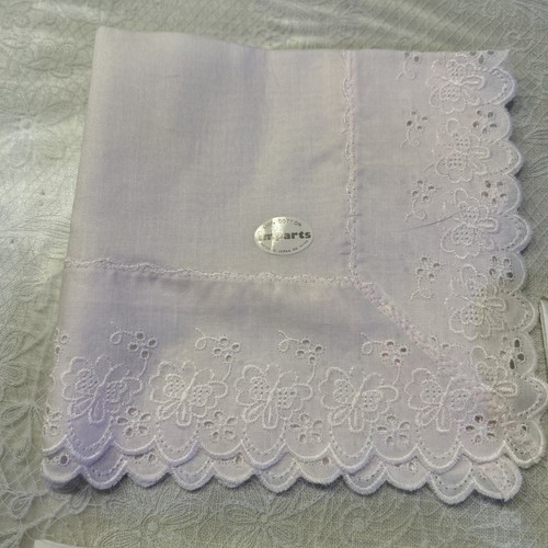 3 Vintage Imparts Ladies Hankies Japan Embroidered Lace White Pink 11-12” Napkin - Picture 3 of 11