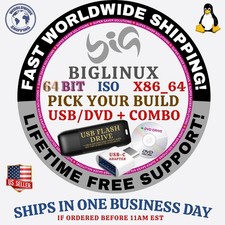 BigLinux Linux OS ISO 64BIT USB/DVD COMBOS, MAC PC, LATEST KERNEL BUILDS