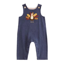 Mud Pie H5 Kids Boy Thanksgiving Turkey Longall Oufit 1pc Set 11370068 - Choo...