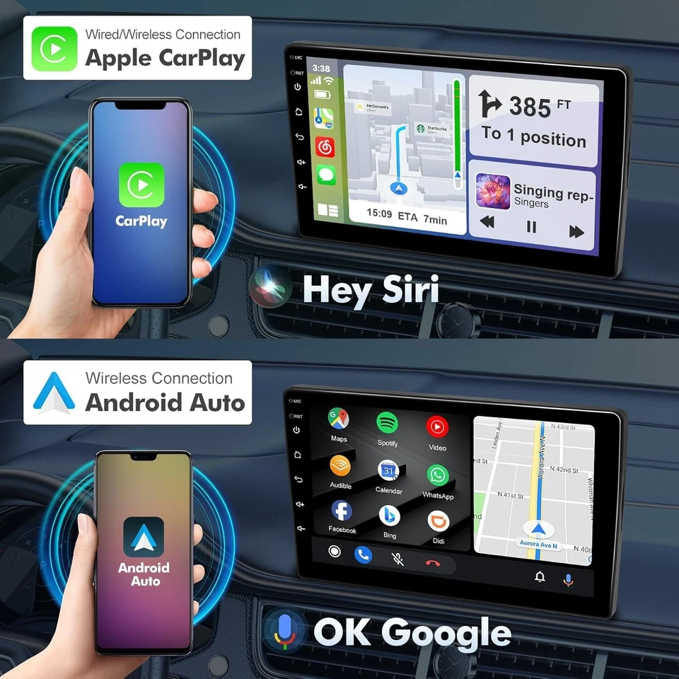 Android 14 estéreo veicular para Nissan Versa Note 2014-2018 com CarPlay e Android Auto - Imagem 3 de 4